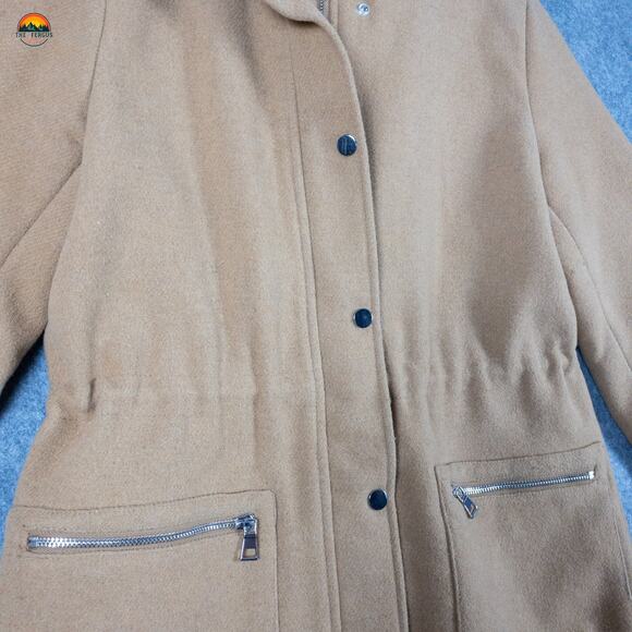 Maurices Overcoat Tan Long Sleeve Full-Zip Pockets Women's Size Medium - Picture 3 of 15